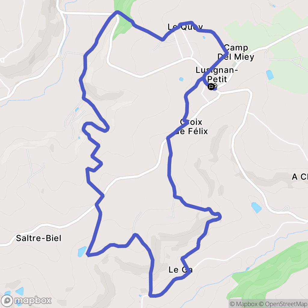 Lusignan-Petit : carte du parcours de randonnée - France