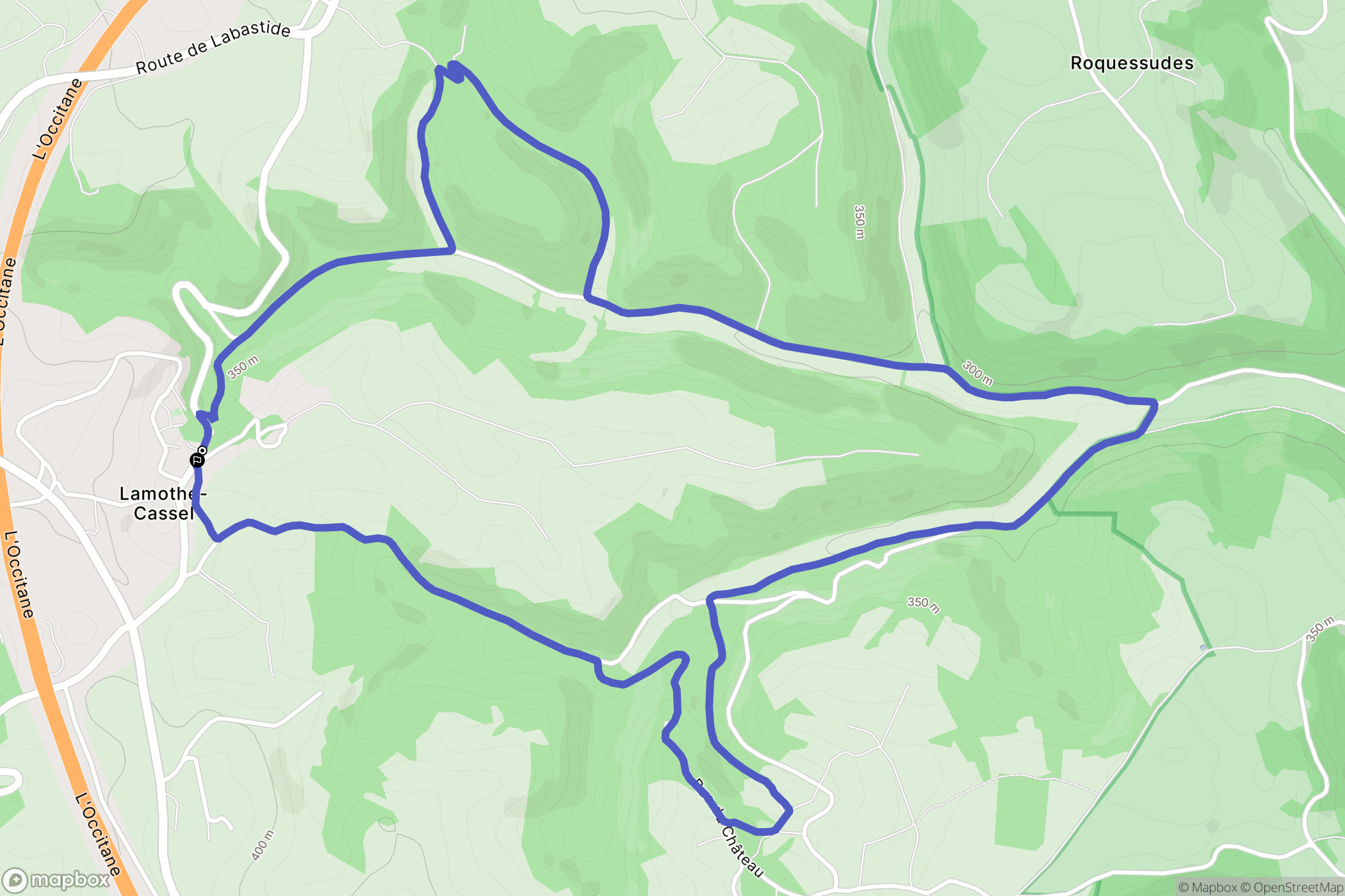 Lamothe-Cassel : carte du parcours de randonnée - France