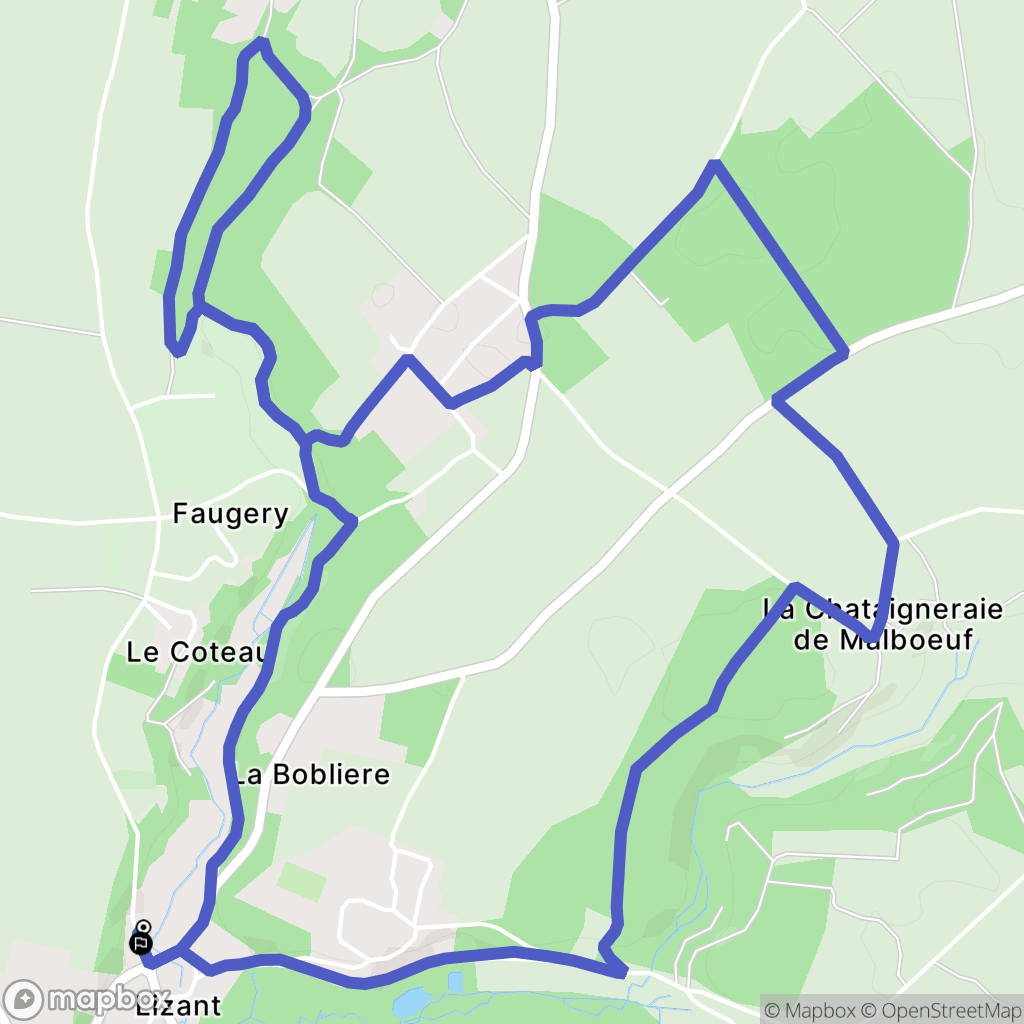 Lizant : carte du parcours de randonnée - France