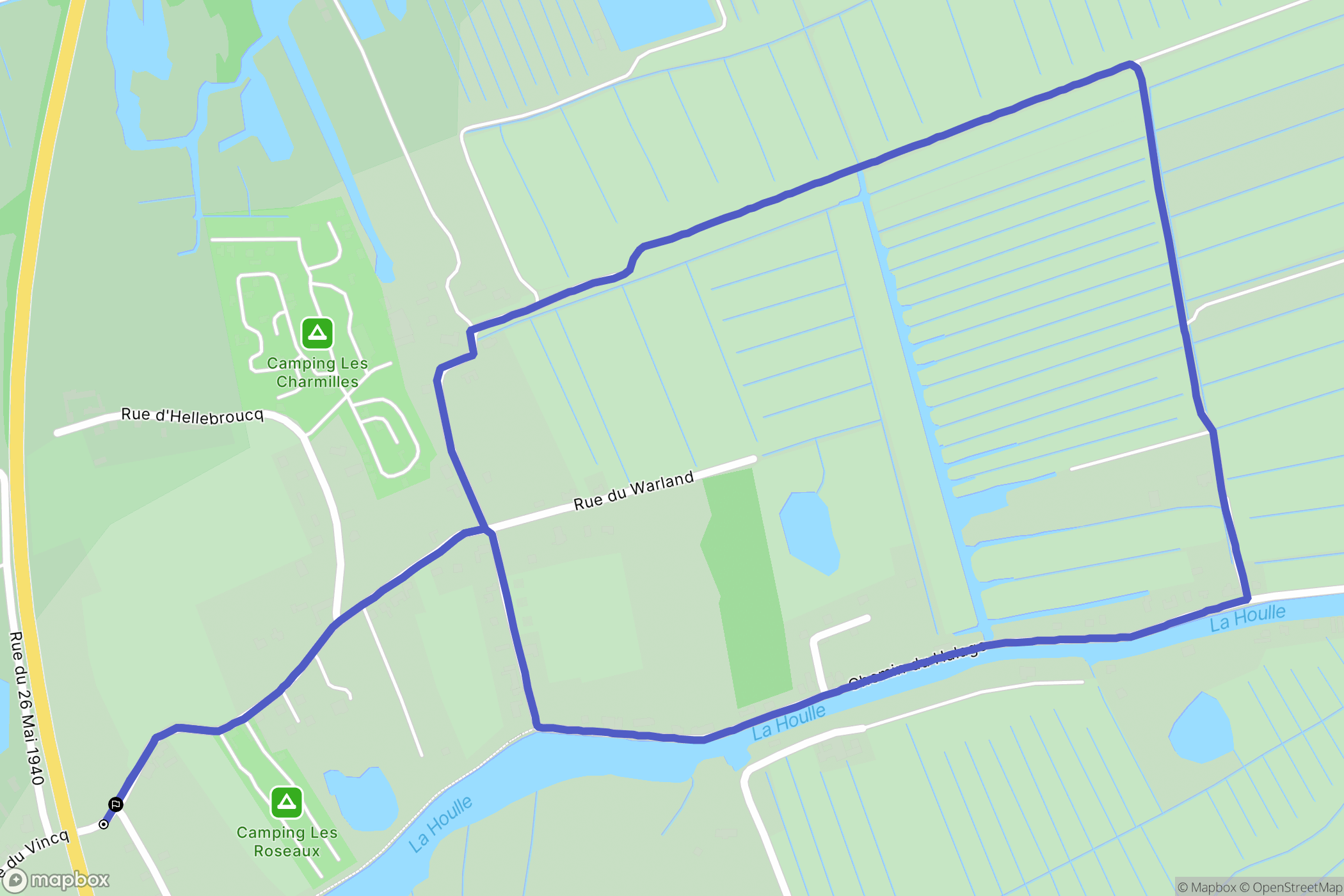 Houlle : carte du parcours de randonnée - France