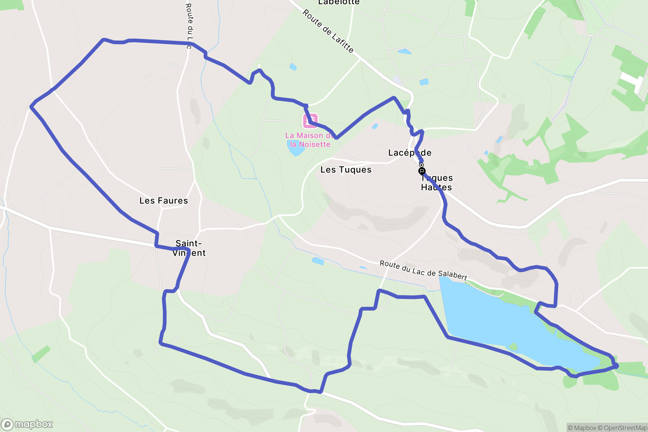 Lacépède : carte du parcours de randonnée - France