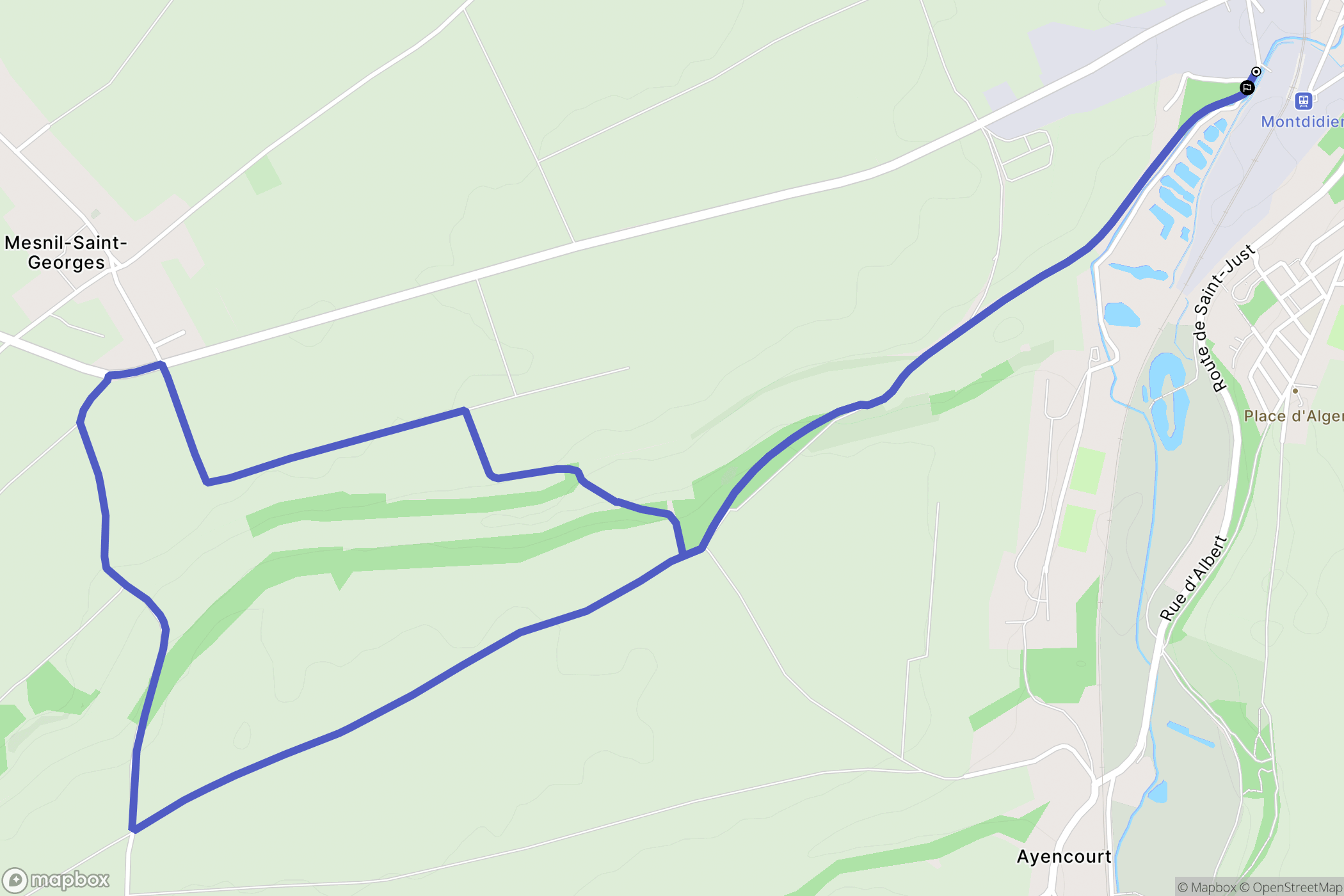 Montdidier : carte du parcours de randonnée - France