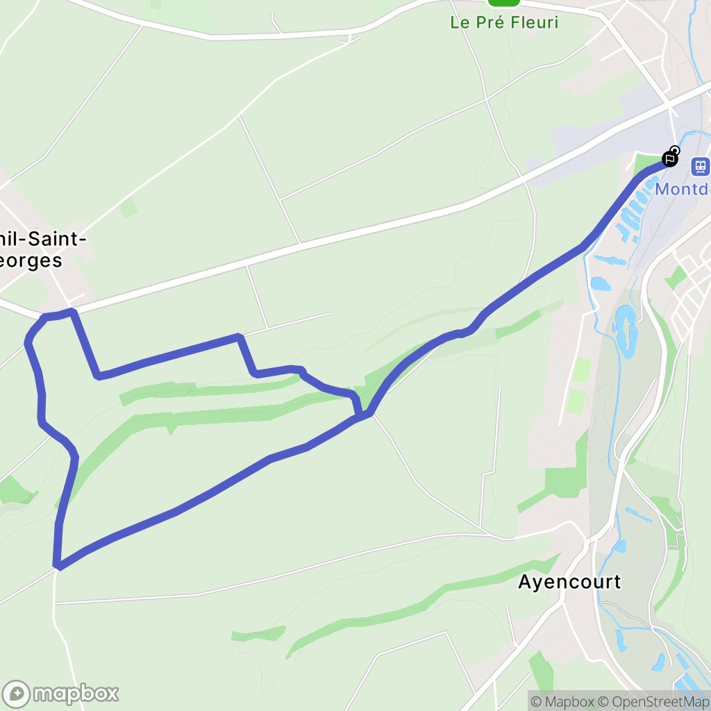 Montdidier : carte du parcours de randonnée - France