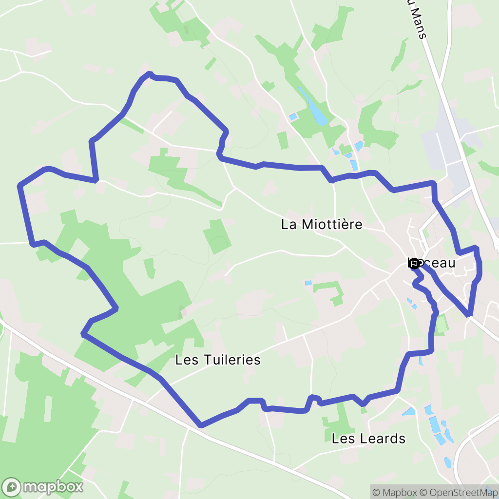 Luceau : carte du parcours de randonnée - France