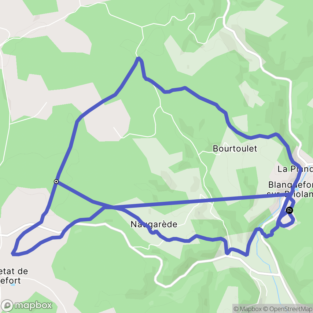 Blanquefort sur Briolance : carte du parcours de randonnée - France