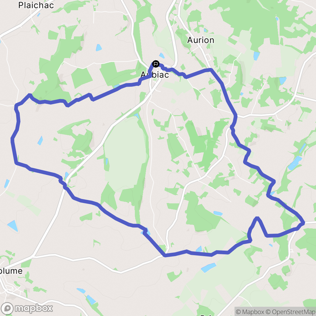 Aubiac : carte du parcours de randonnée - France