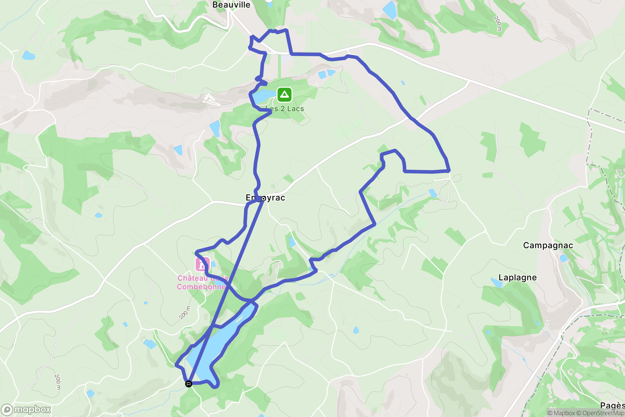 Engayrac : carte du parcours de randonnée - France