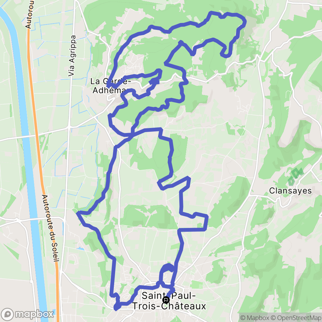 Saint-Paul-Trois-Châteaux : carte du parcours de randonnée - France