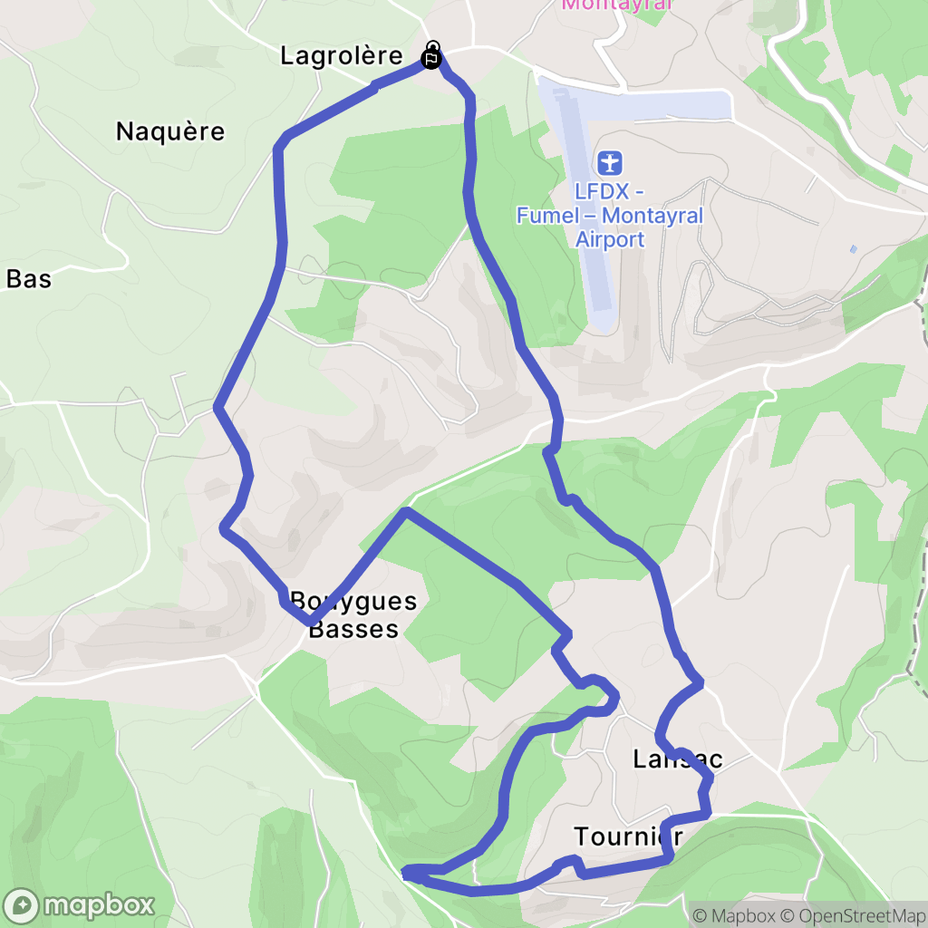 Montayral, : carte du parcours de randonnée - France