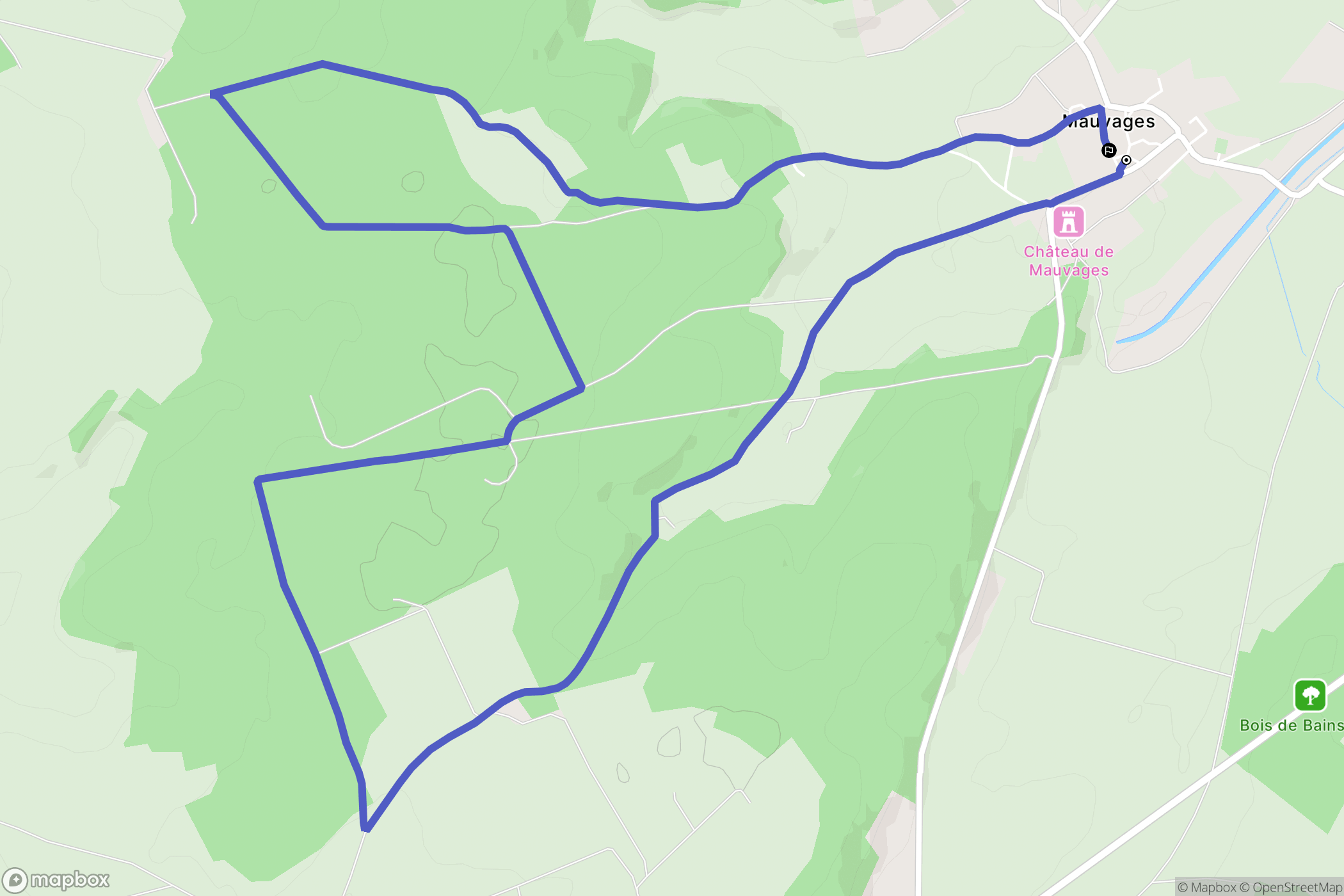 Mauvages : carte du parcours de randonnée - France