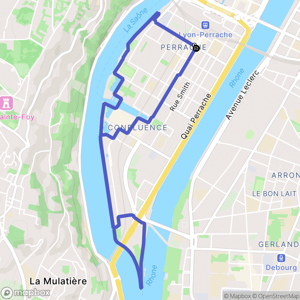 Lyon : carte du parcours de randonnée - France