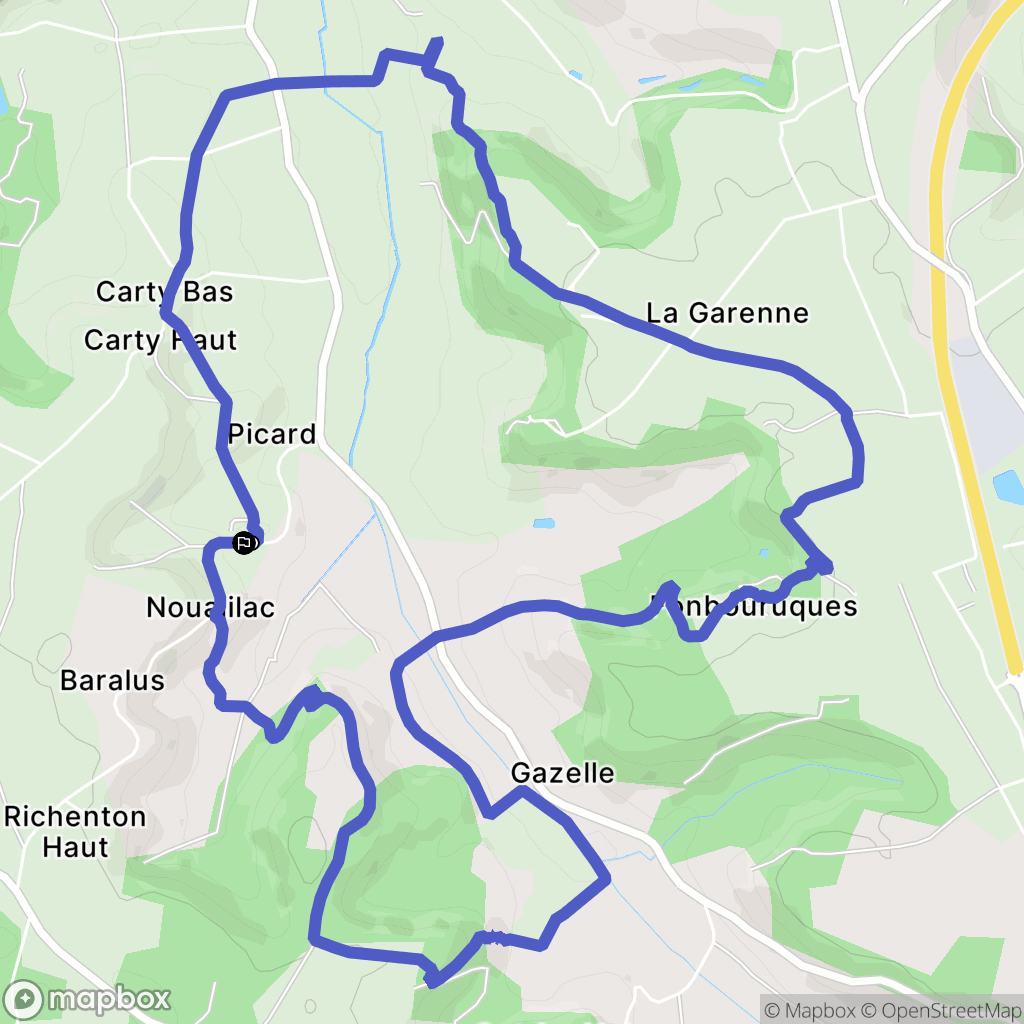 Nouaillac : carte du parcours de randonnée - France