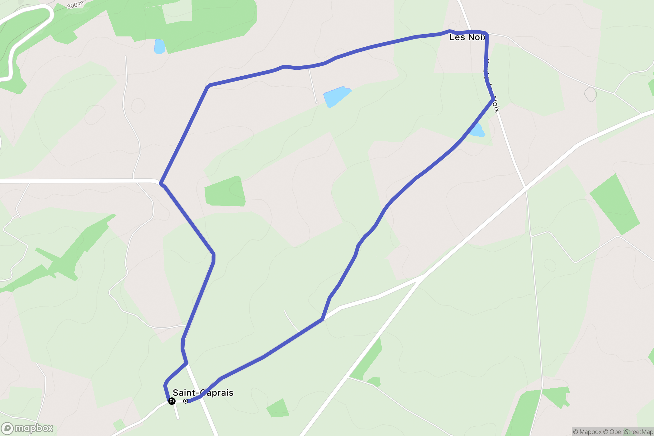 Saint-Caprais : carte du parcours de randonnée - France