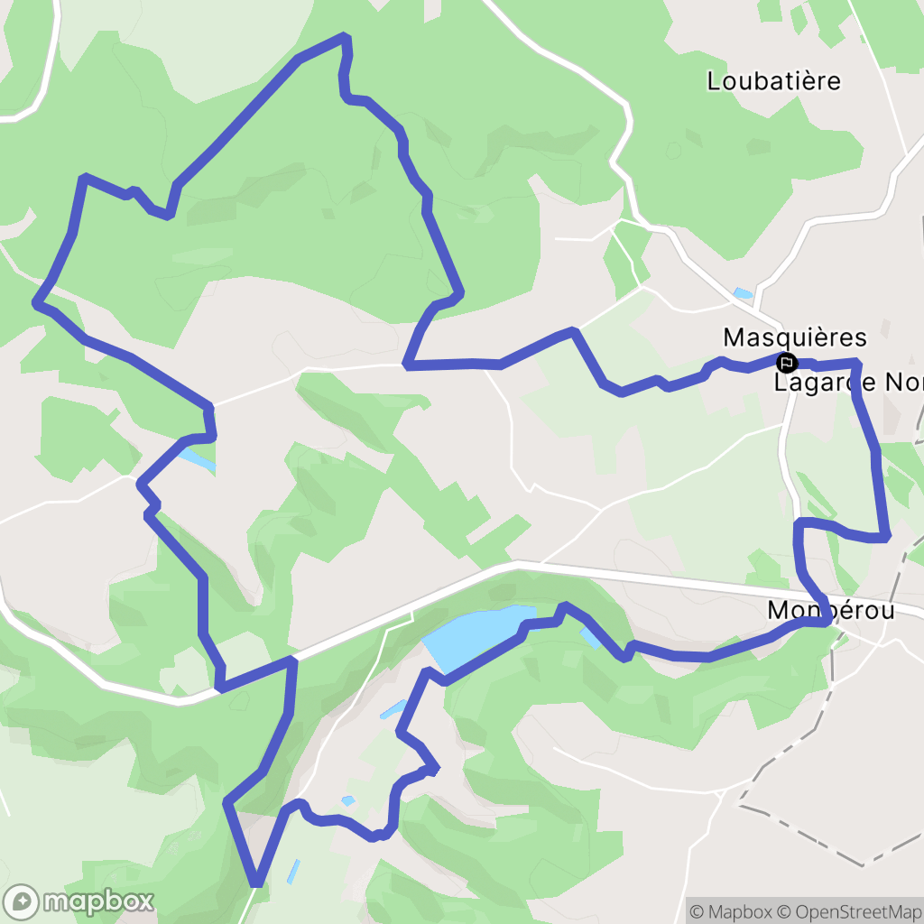 Masquières : carte du parcours de randonnée - France