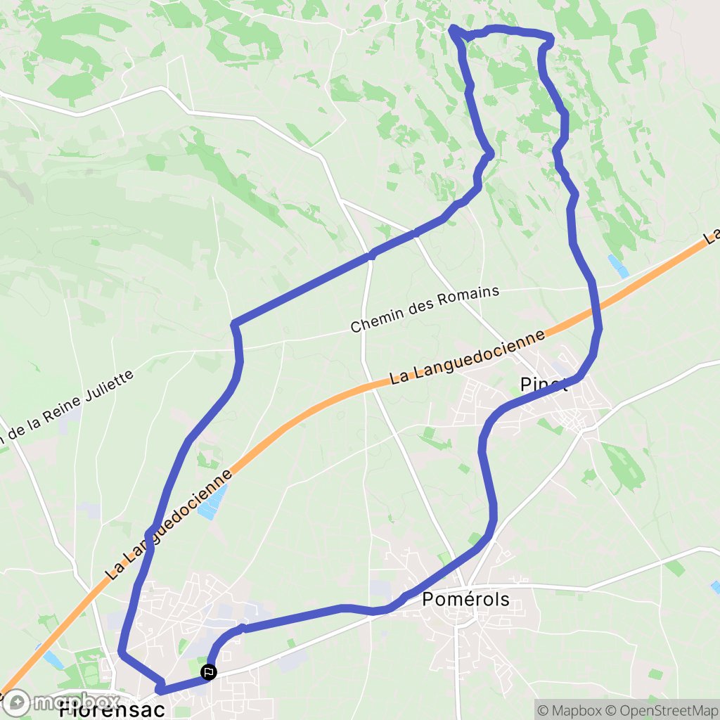 Florensac : carte du parcours de randonnée - France
