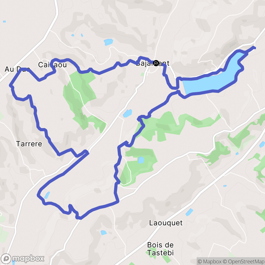 Bajamont : carte du parcours de randonnée - France