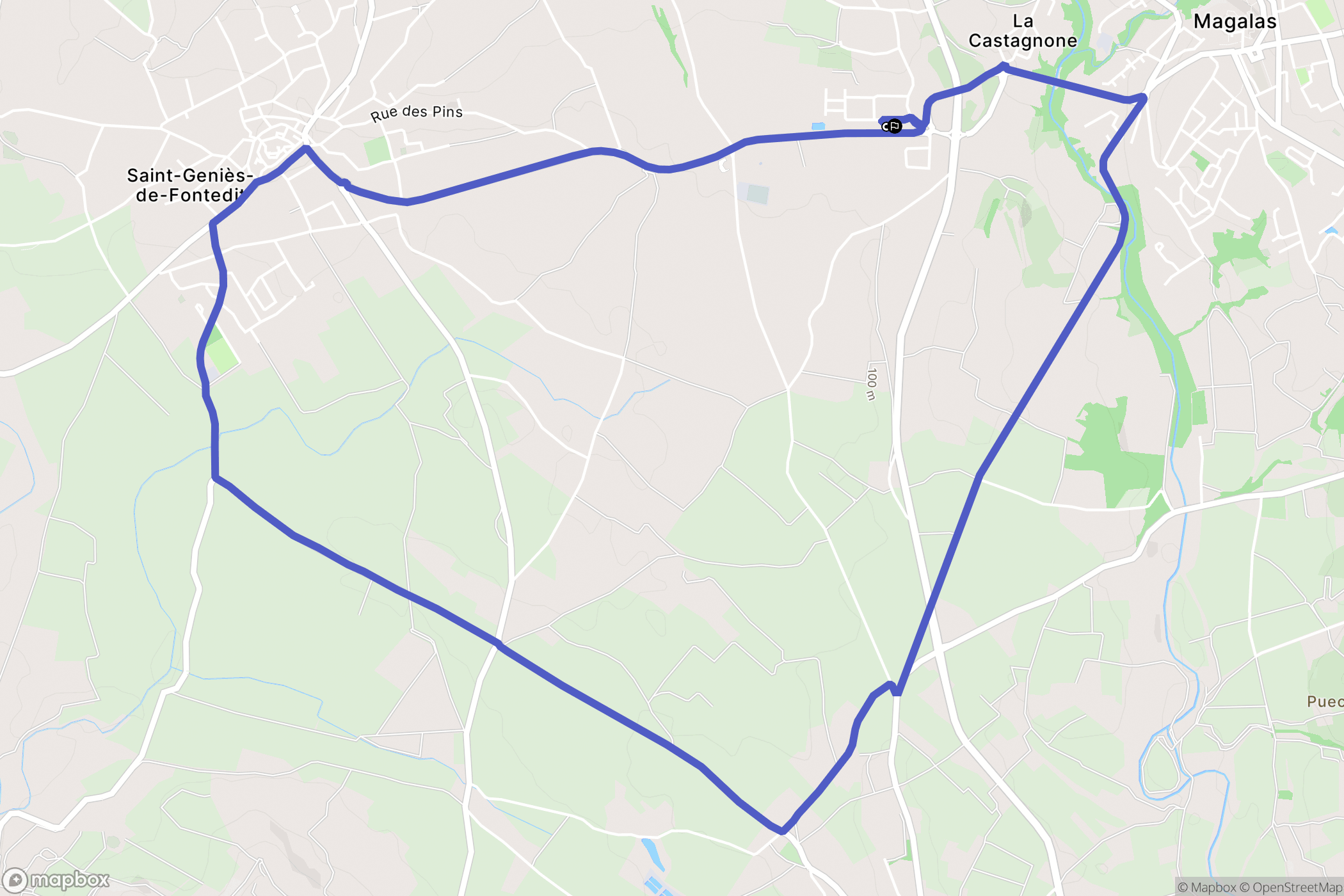 Magalas : carte du parcours de randonnée - France
