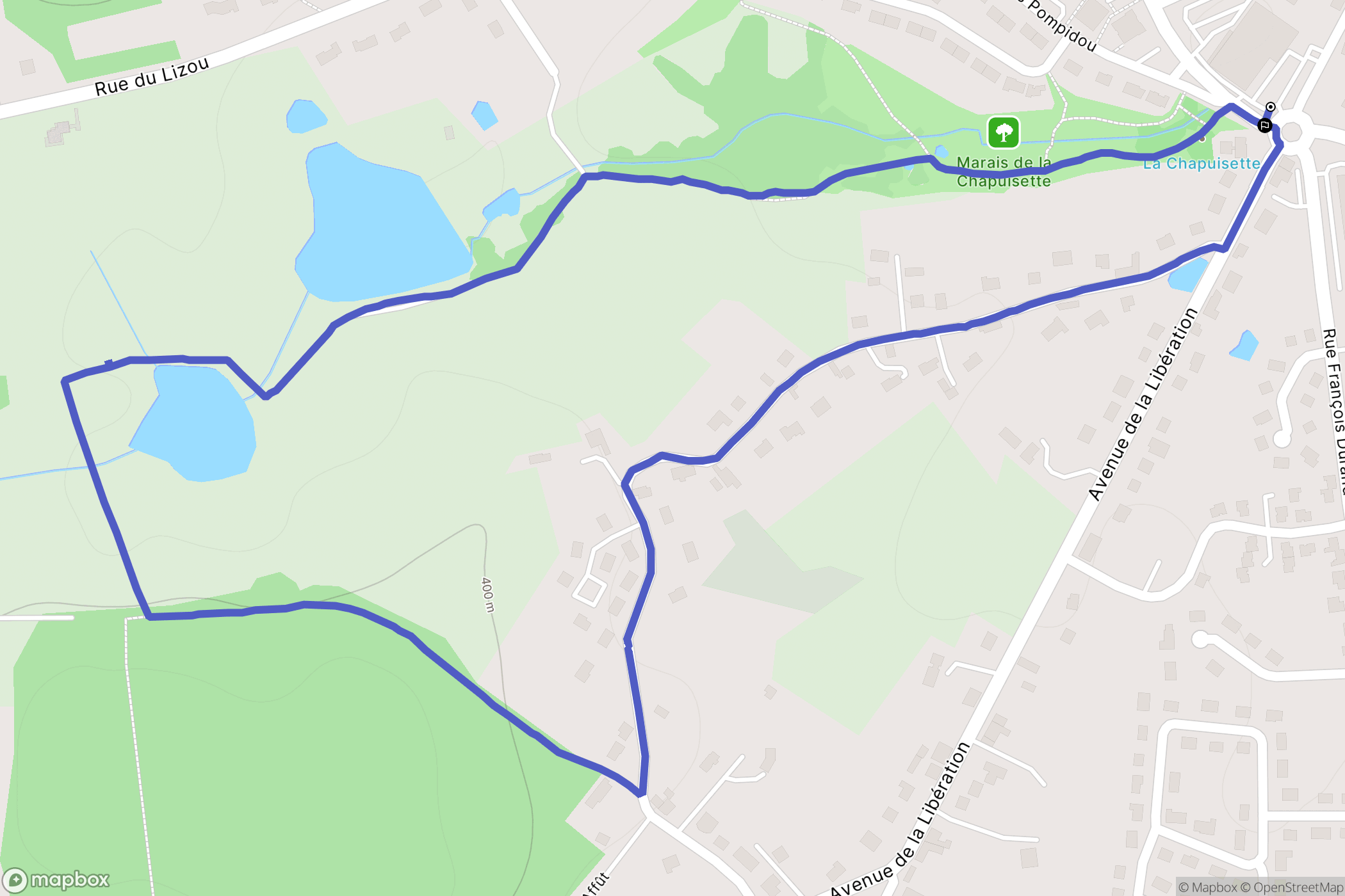 La Souterraine : carte du parcours de randonnée - France