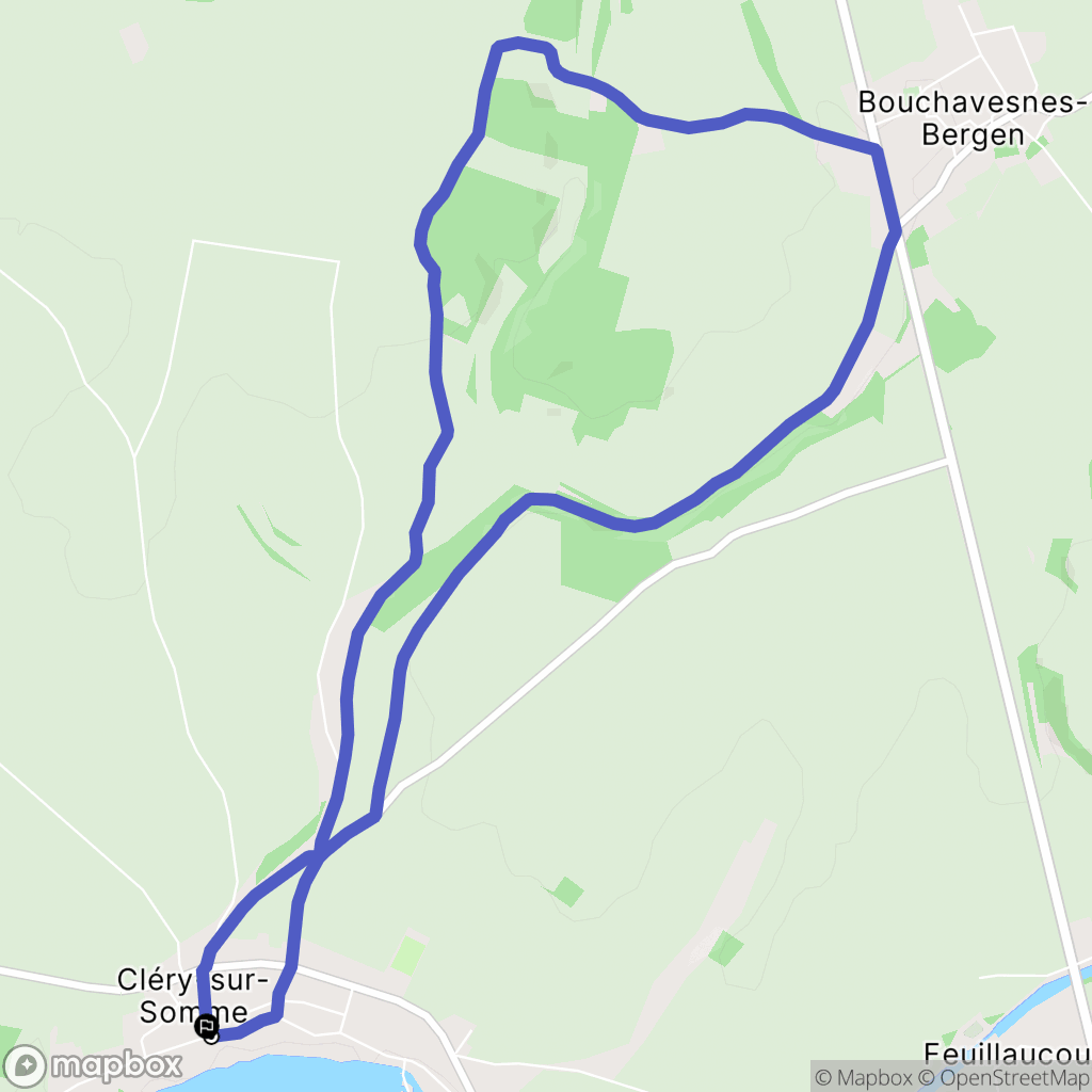 Cléry-sur-Somme : carte du parcours de randonnée - France