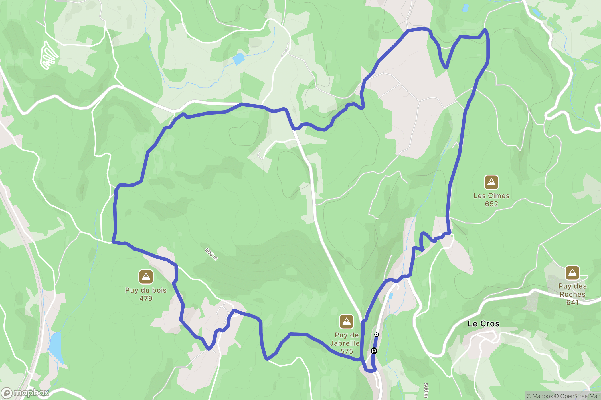 Jabreilles-les-Bordes : carte du parcours de randonnée - France