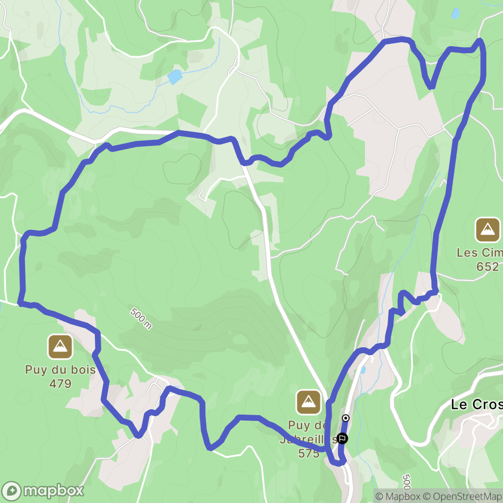 Jabreilles-les-Bordes : carte du parcours de randonnée - France