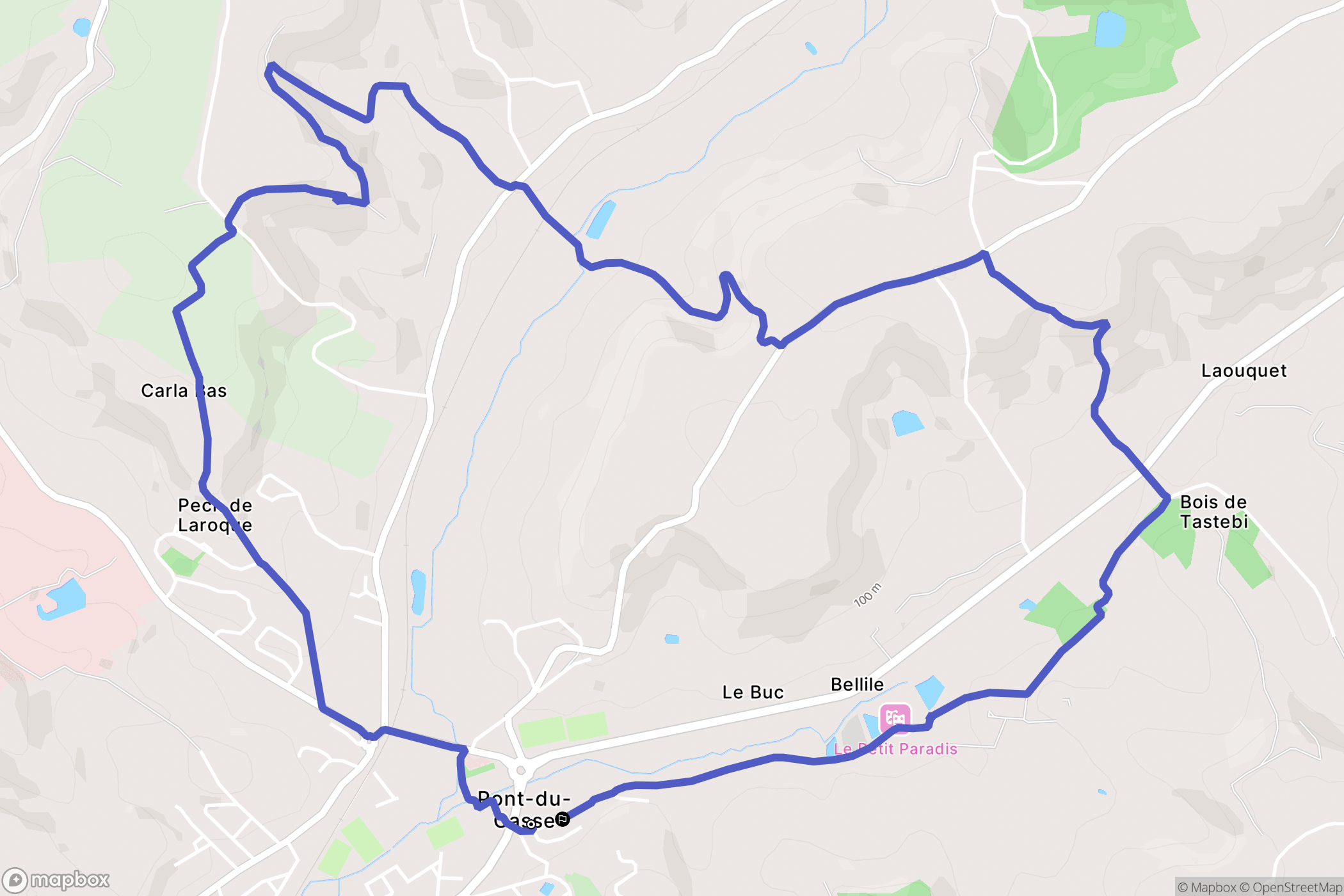 Pont-du-casse : carte du parcours de randonnée - France