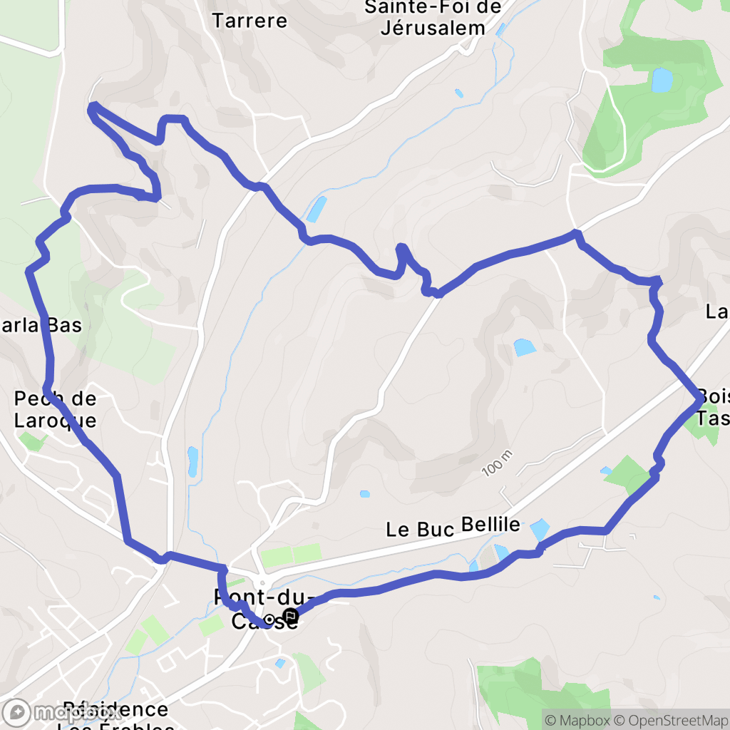 Pont-du-casse : carte du parcours de randonnée - France