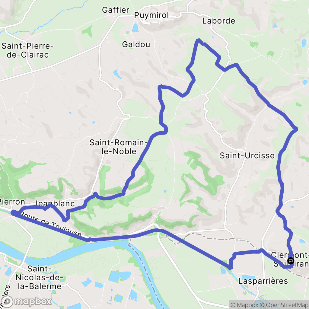 Clermont-Soubiran : carte du parcours de randonnée - France