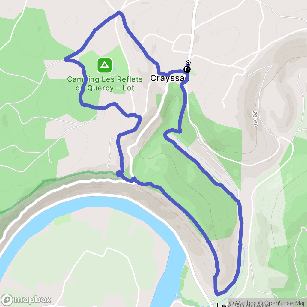 Crayssac : carte du parcours de randonnée - France
