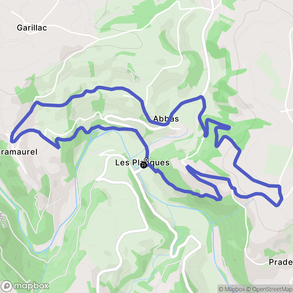 Druelle Balsac : carte du parcours de randonnée - France