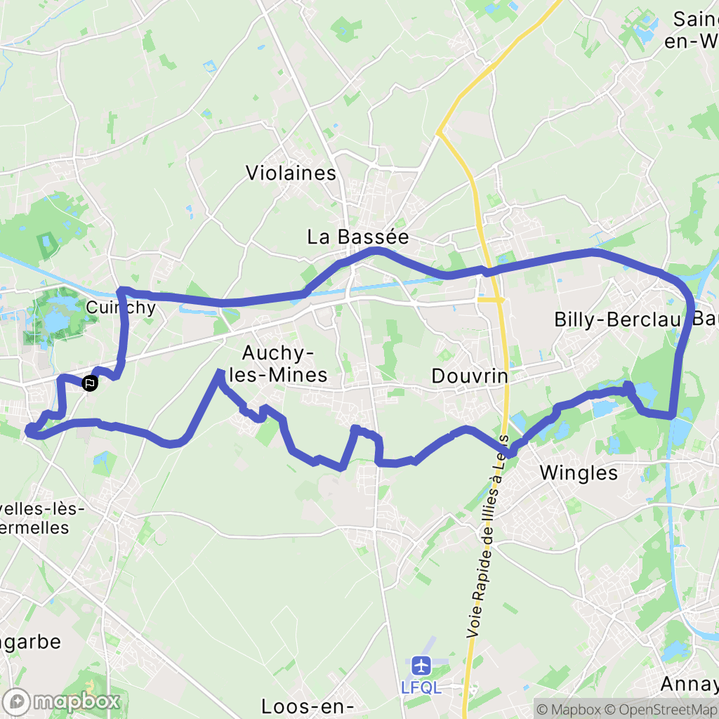 Cambrin : carte du parcours de randonnée - France