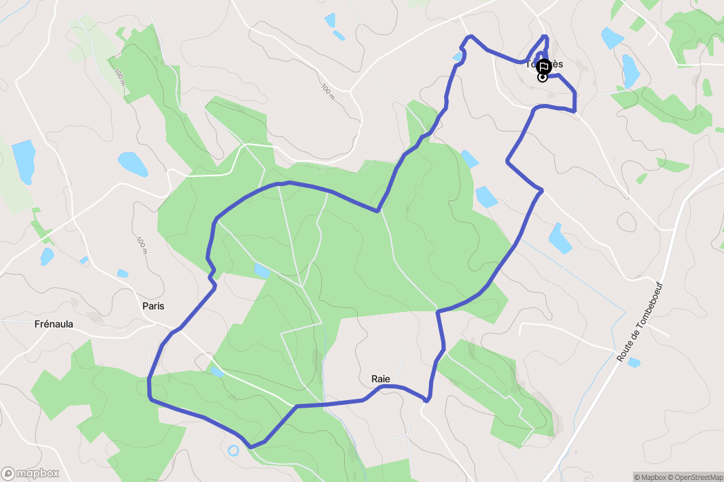 Tourtrès : carte du parcours de randonnée - France