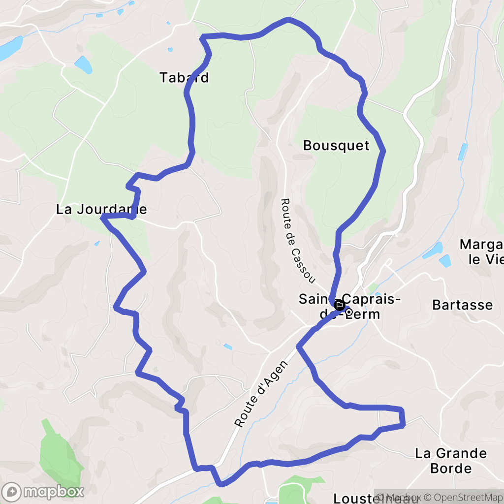 Saint Caprais de Lerm : carte du parcours de randonnée - France