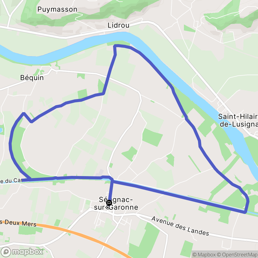 Sérignac-sur-Garonne : carte du parcours de randonnée - France