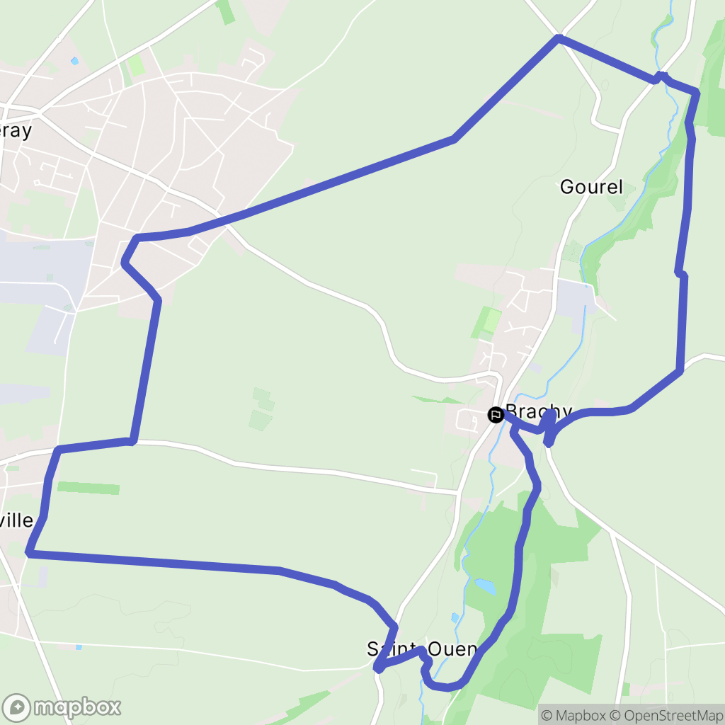 Brachy : carte du parcours de randonnée - France