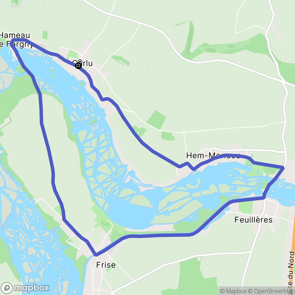 Curlu : carte du parcours de randonnée - France