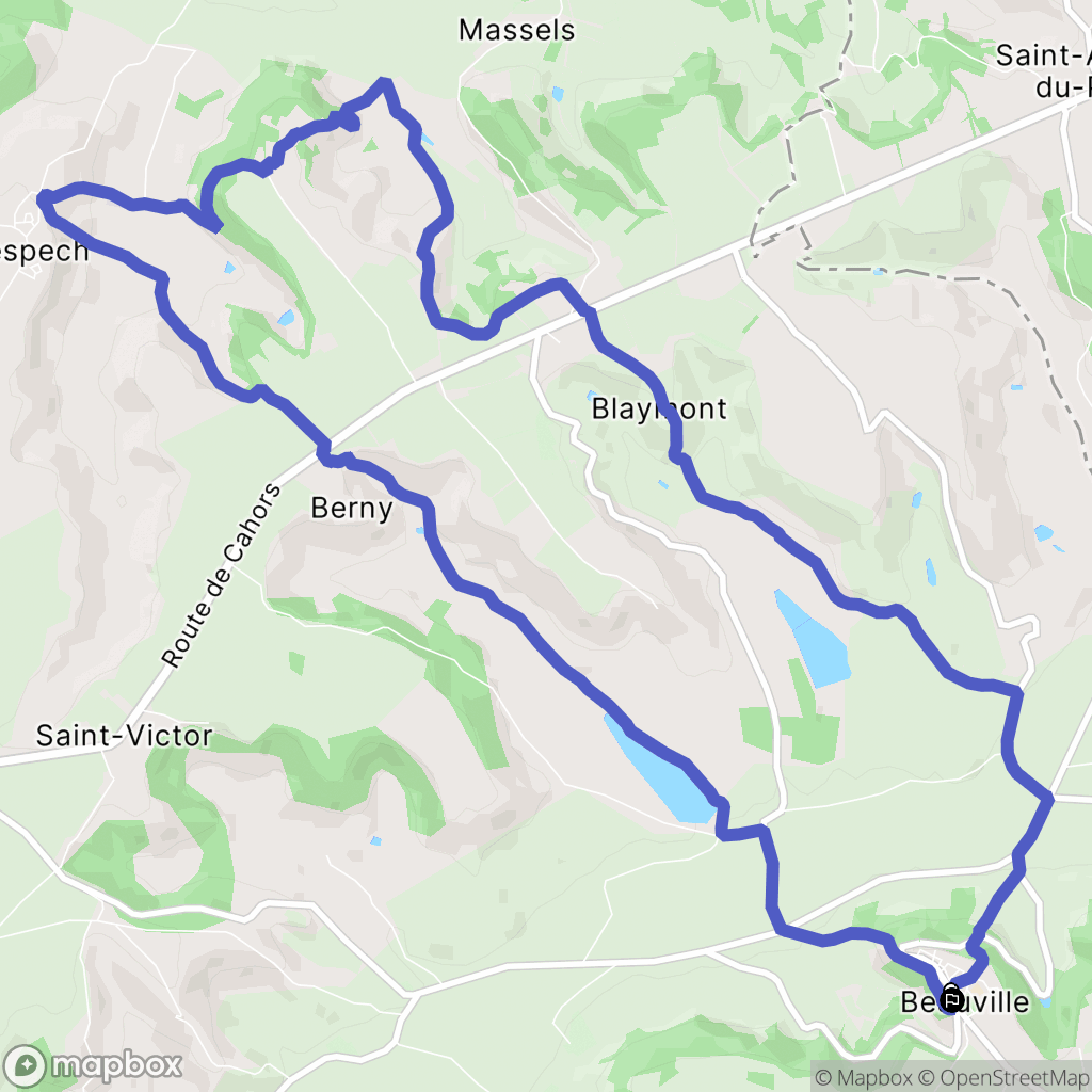 Beauville : carte du parcours de randonnée - France