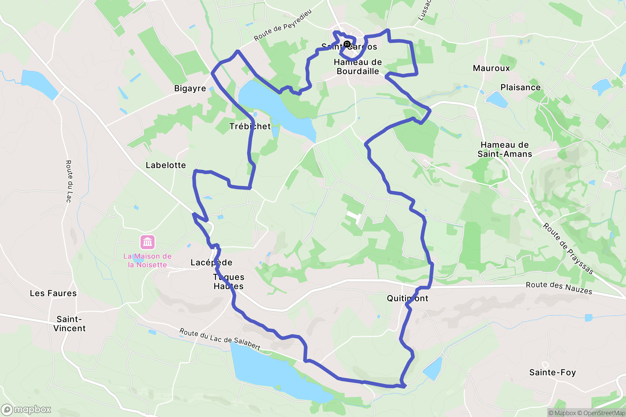 Saint-Sardos : carte du parcours de randonnée - France