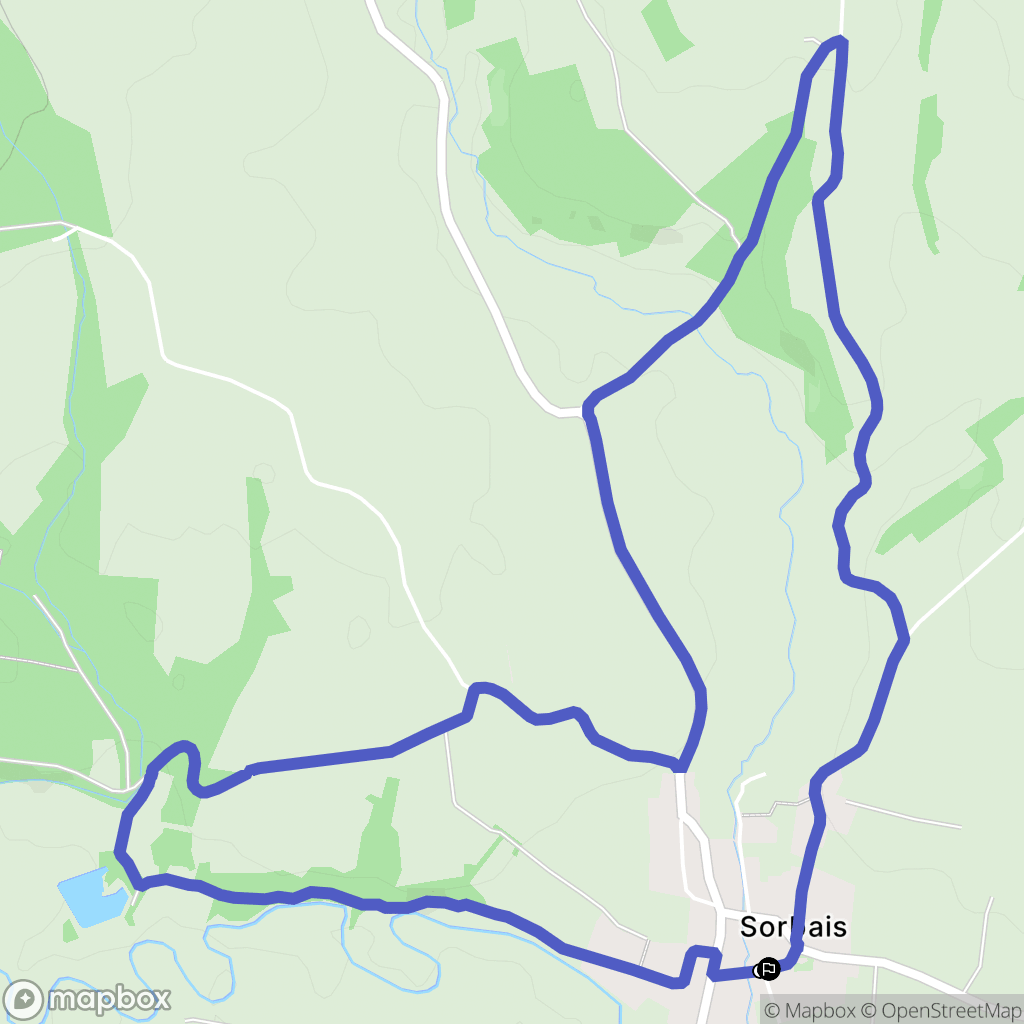 Sorbais : carte du parcours de randonnée - France