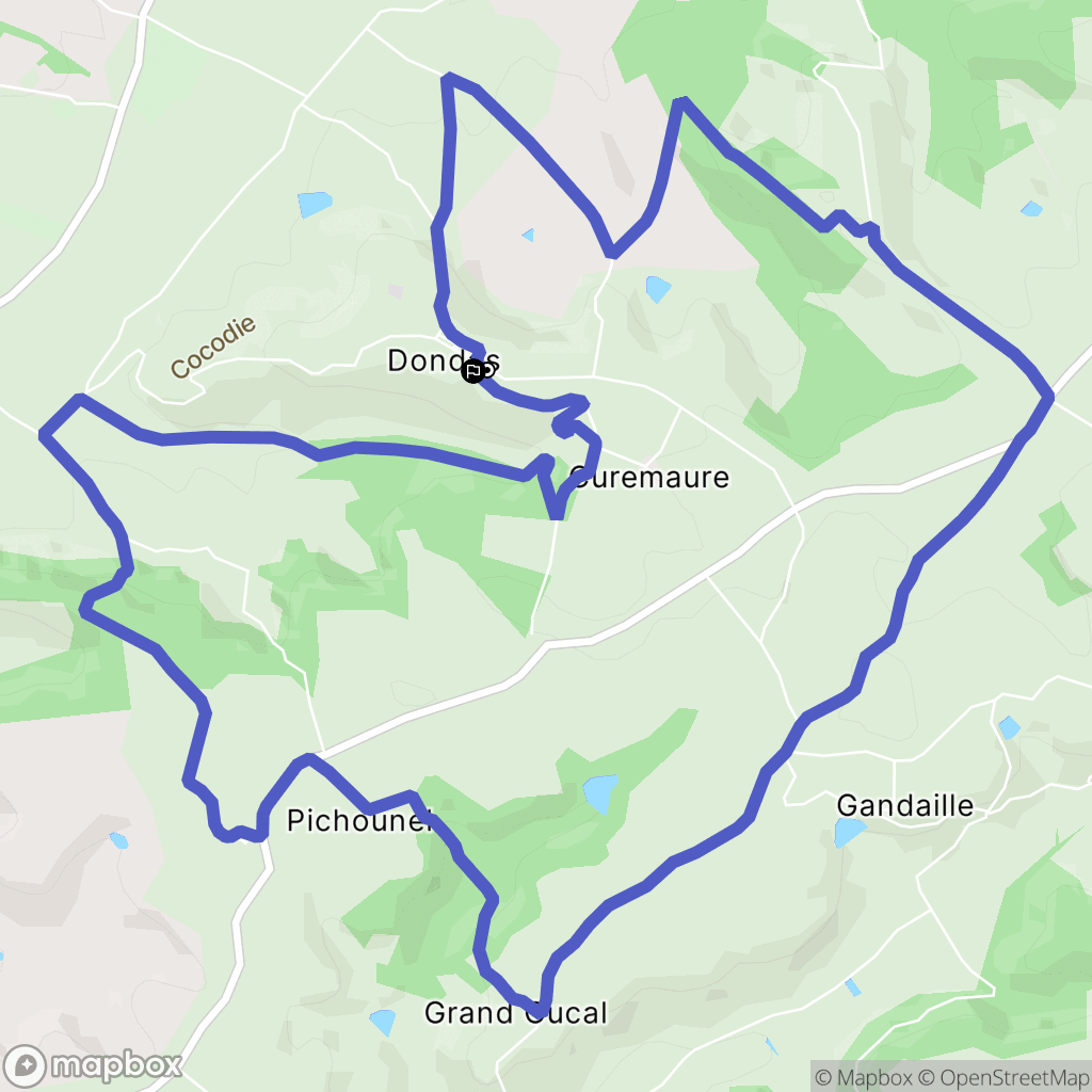 Dondas : carte du parcours de randonnée - France