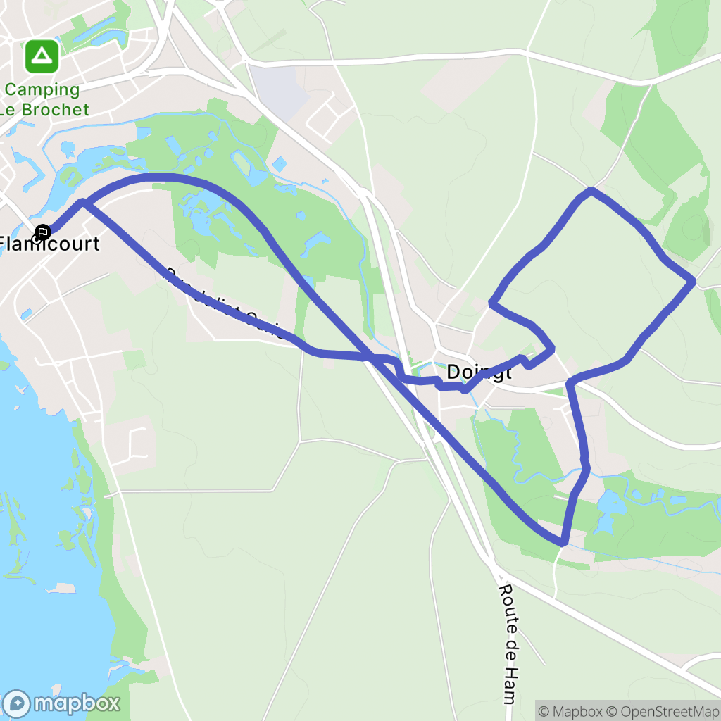 Doingt : carte du parcours de randonnée - France