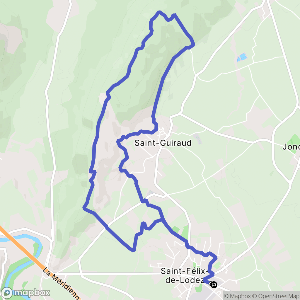 Saint-Félix-de-Lodez : carte du parcours de randonnée - France