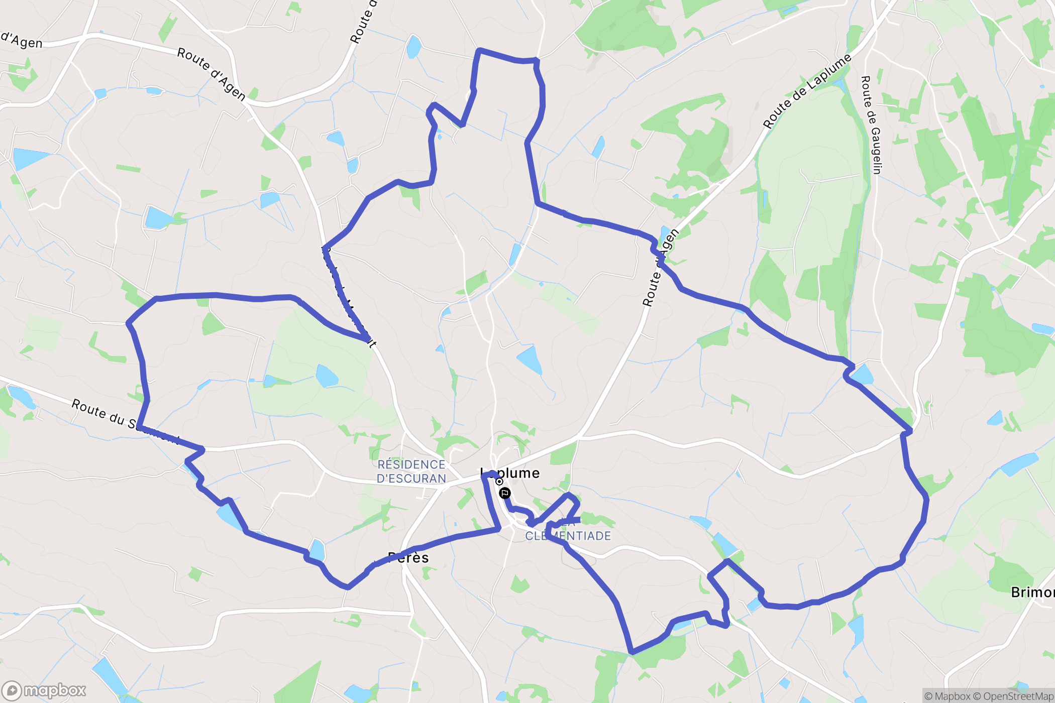 Laplume : carte du parcours de randonnée - France