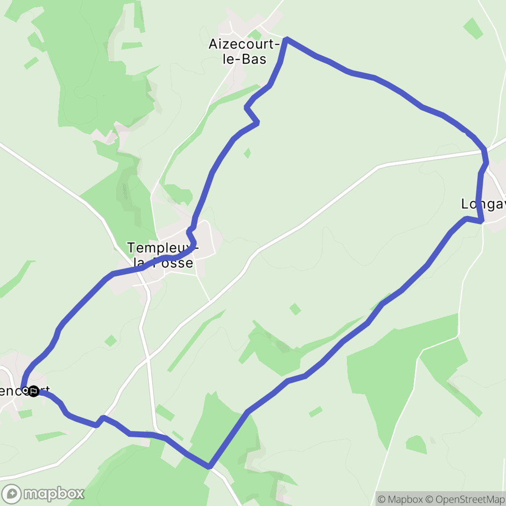Driencourt : carte du parcours de randonnée - France