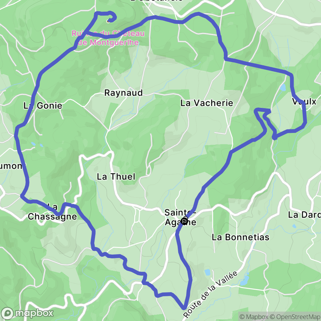 Sainte-Agathe : carte du parcours de randonnée - France