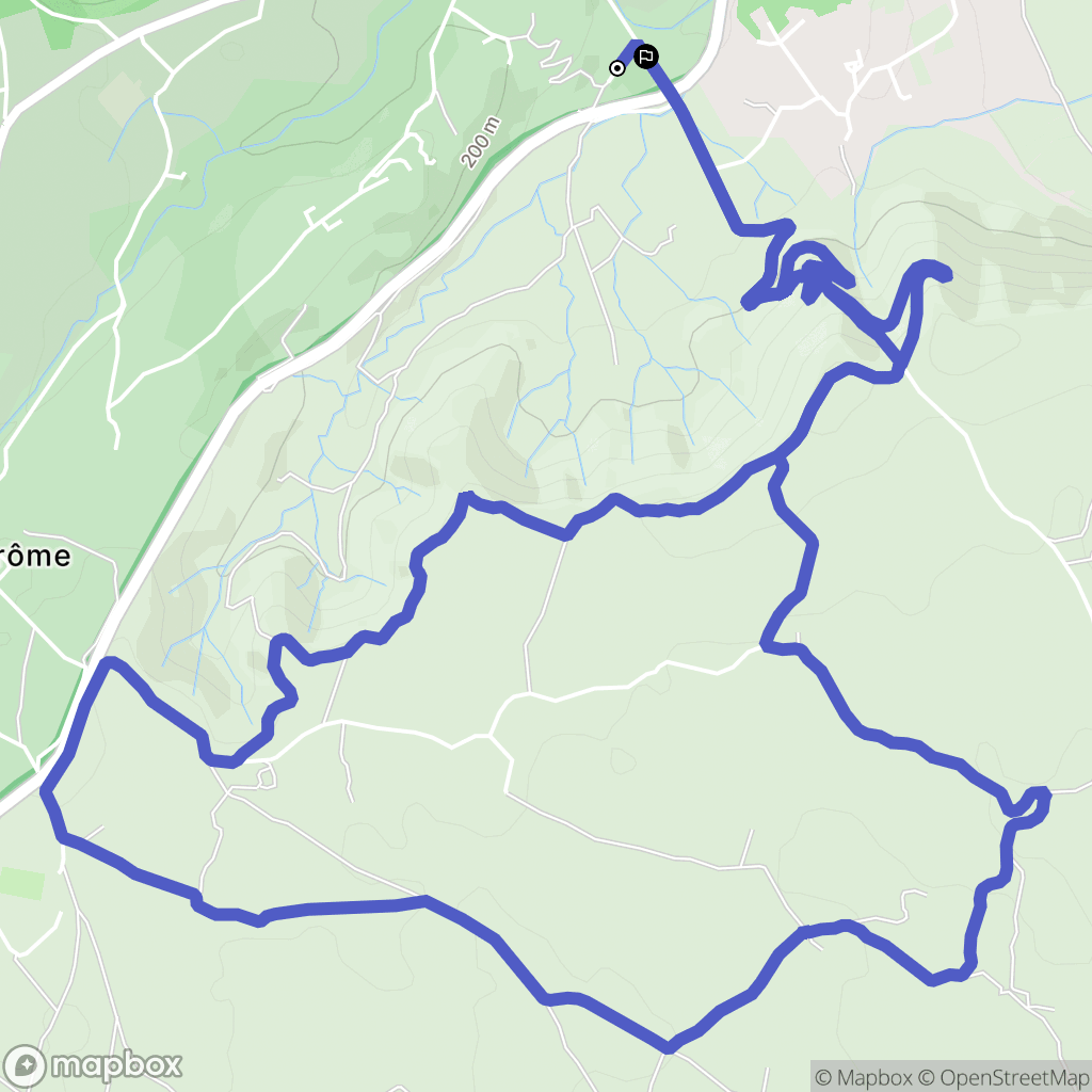 Joyeuse : carte du parcours de randonnée - France