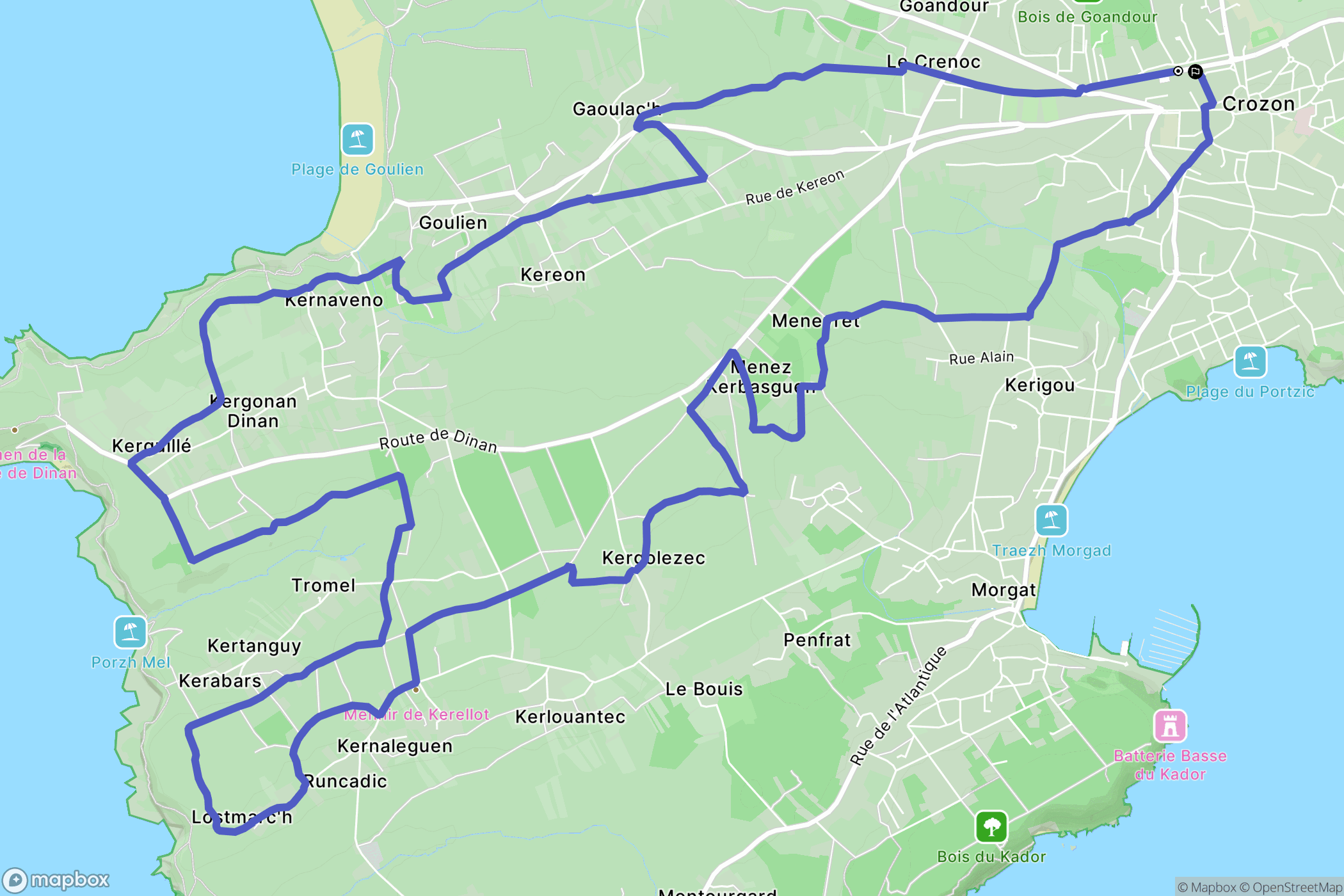 Crozon: routekaart voor buitenactiviteiten - France