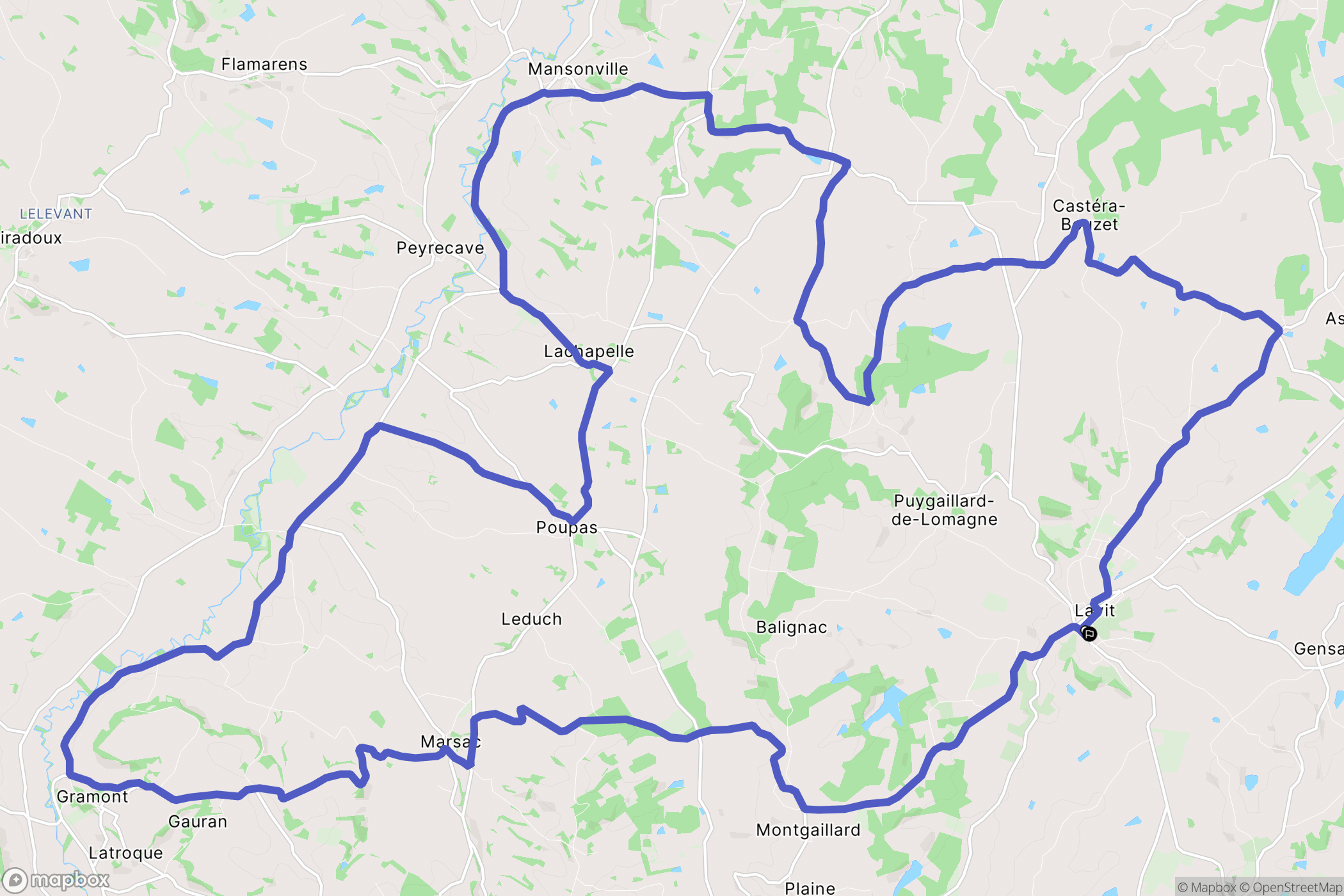 Lavit : carte du parcours de randonnée - France