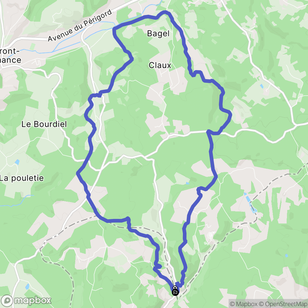 Bonaguil : carte du parcours de randonnée - France
