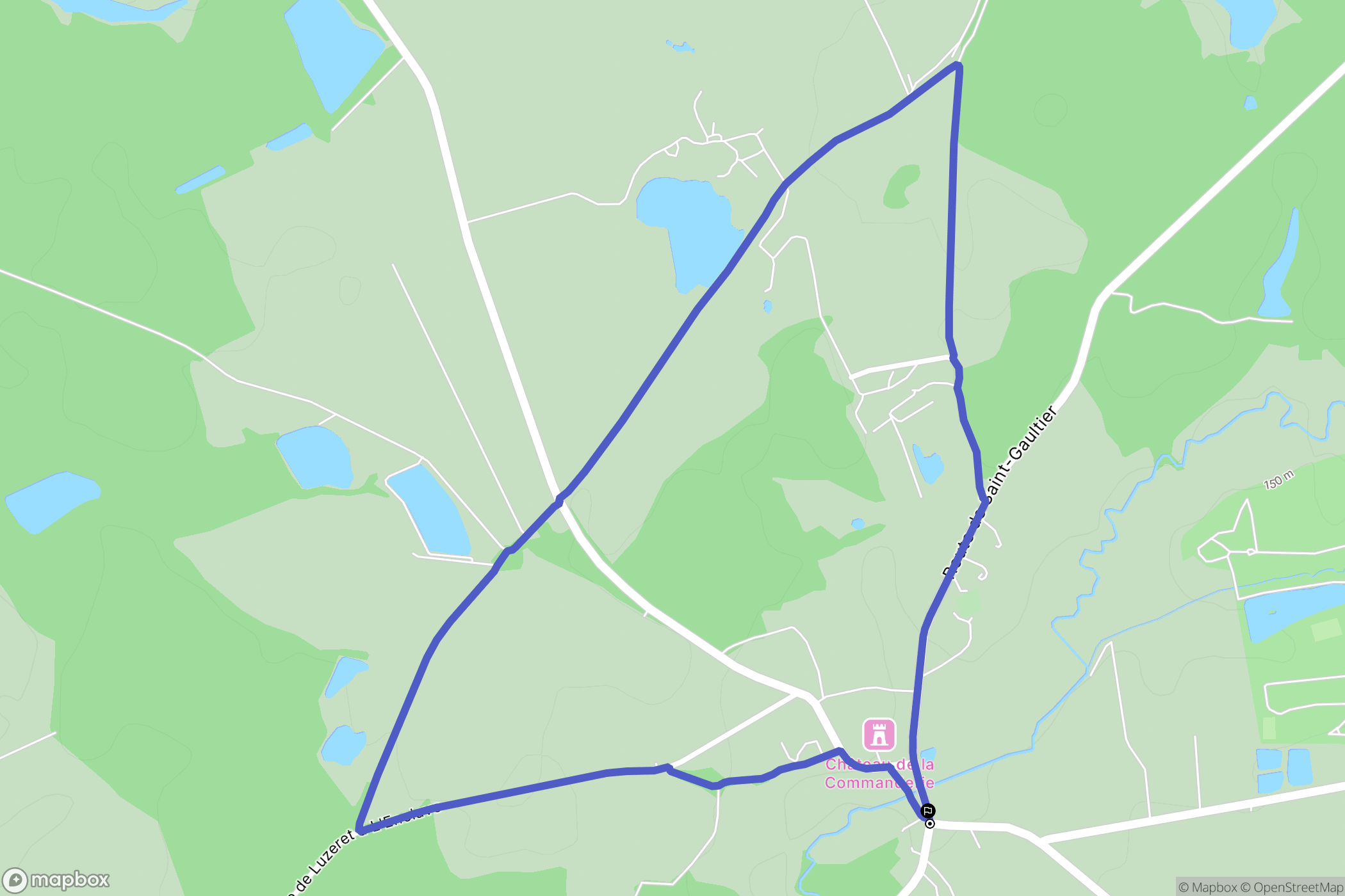 Luzeret : carte du parcours de randonnée - France